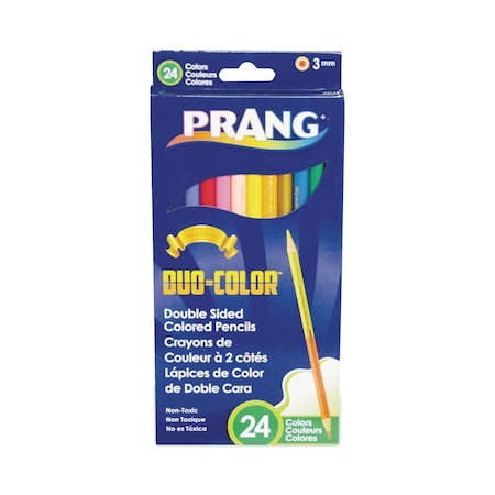 Prang Duo-Color Colored Pencil Sets, 3mm, 2B (No 1), Astd Lead/Barrel, PK12 22112
